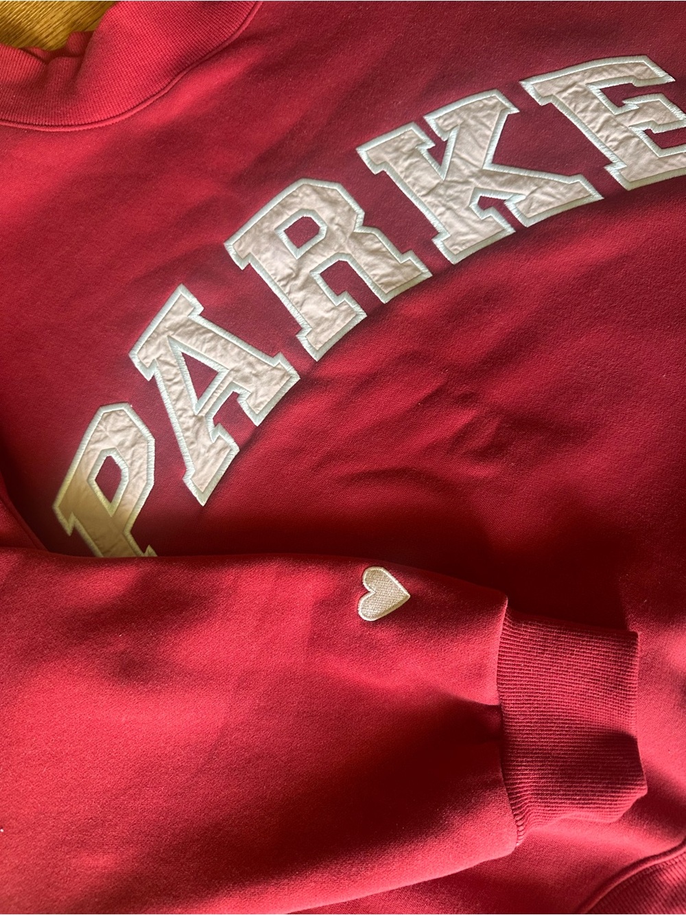 Parke Valentine day Crimson with Peony Appliqué Logo and Heart